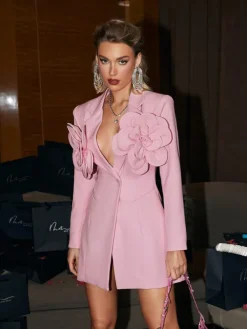 Dresses|Mini Dresses*Mew Mews Fashion Wiwi Flower Embellished Blazer Dress