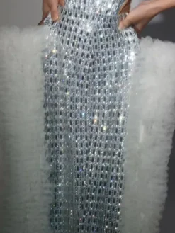 Dresses|Maxi Dresses*Jiu Bajia O/S Xaelthar Strapless Rhinestone Tulle Maxi Dress In White