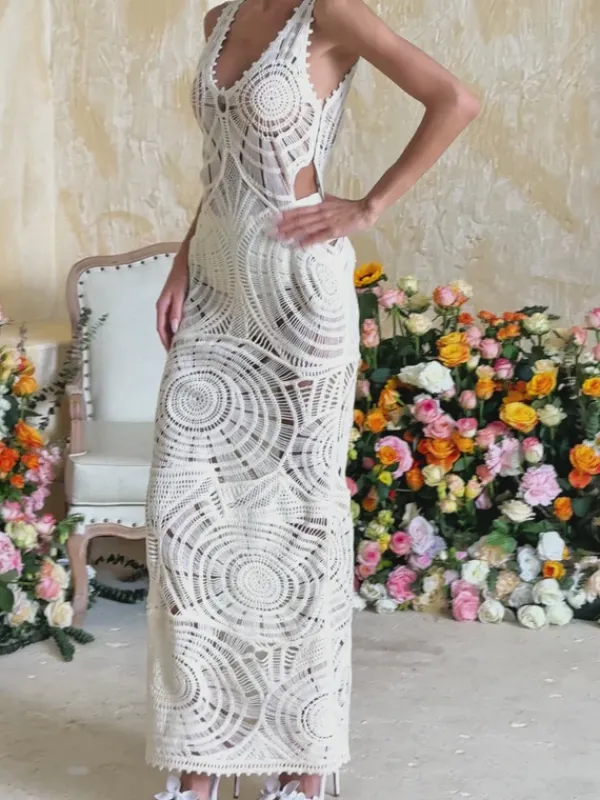 Dresses|Maxi Dresses*Mew Mews Fashion Xanvyre V Neck Cutout Knitted Maxi Dress