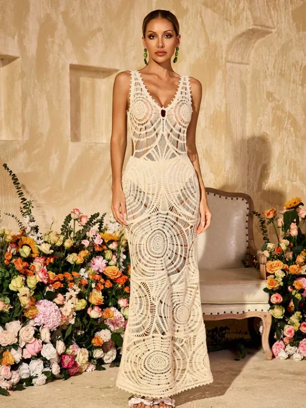 Dresses|Maxi Dresses*Mew Mews Fashion Xanvyre V Neck Cutout Knitted Maxi Dress