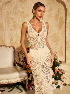 Dresses|Maxi Dresses*Mew Mews Fashion Xanvyre V Neck Cutout Knitted Maxi Dress