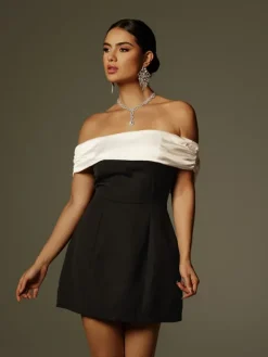 Dresses|Mini Dresses*Mew Mews Fashion Xylia Off Shoulder Bow Mini Dress