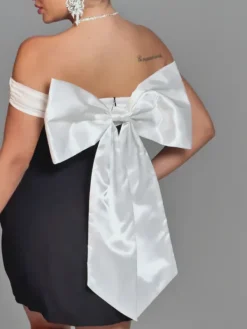 Dresses|Mini Dresses*Mew Mews Fashion Xylia Off Shoulder Bow Mini Dress