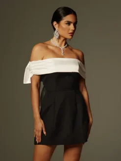 Dresses|Mini Dresses*Mew Mews Fashion Xylia Off Shoulder Bow Mini Dress
