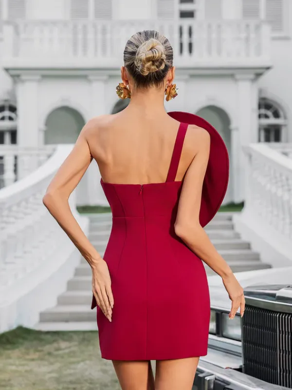 Dresses|Mini Dresses*Mew Mews Fashion Xyphira One Shoulder Heart Mini Dress