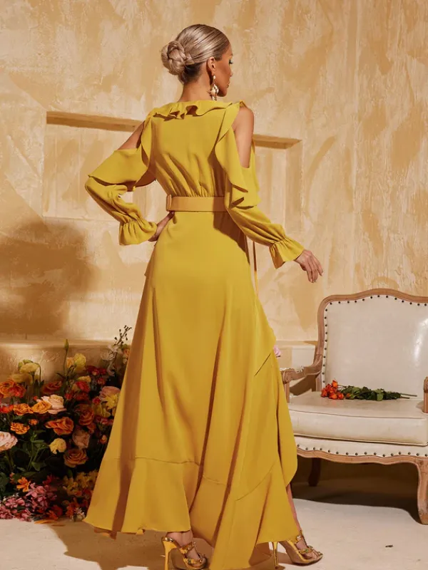 Dresses|Maxi Dresses*Mew Mews Fashion Yakov Ruffle Tiered Cutout Maxi Dress