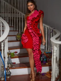 Dresses|Mini Dresses*Bandage Yemi One Shoulder Ruched Dress