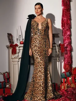 Dresses|Maxi Dresses*Mew Mews Fashion Yenphan Leopard Sequin Maxi Dress