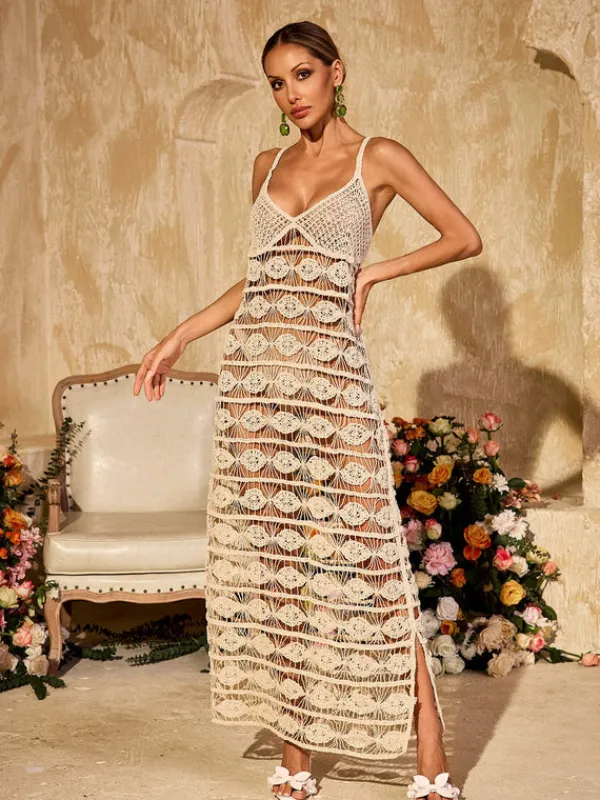 Dresses|Maxi Dresses*Mew Mews Fashion O/S Yxalira Spaghetti Cutout Knitted Maxi Dress