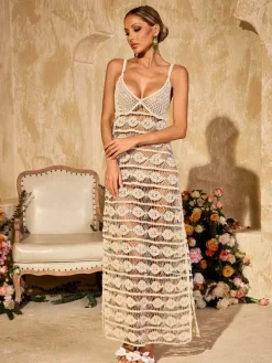 Dresses|Maxi Dresses*Mew Mews Fashion O/S Yxalira Spaghetti Cutout Knitted Maxi Dress