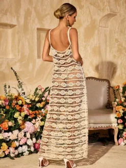 Dresses|Maxi Dresses*Mew Mews Fashion O/S Yxalira Spaghetti Cutout Knitted Maxi Dress