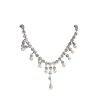 Necklaces*Mew Mews Fashion Zala Crystal Pearl Fringe Necklace