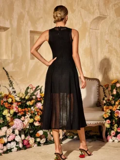 Dresses|Midi Dresses*Mew Mews Fashion Zalvryn Sleeveless Knitted Midi Dress In Black