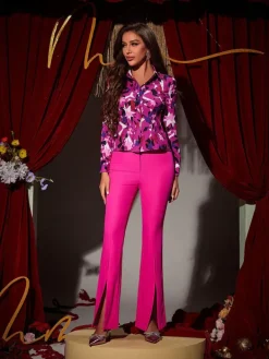 Tops*Mew Mews Fashion Zenobia Geometric Printed Blouse In Hot Pink