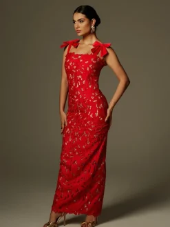 Dresses|Maxi Dresses*Mew Mews Fashion Zerrin Bow Floral Maxi Dress