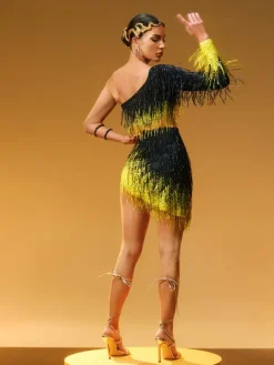 Sets & Co-ords|Embellishment*Embellishment Zone One Shoulder Fringe Skirt Set